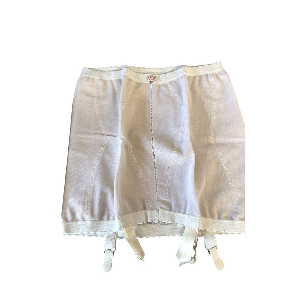 Vintage Body Lites JCPenney White Lace Garter Belt & Girdle Set NWT Medium JS - Picture 8 of 10